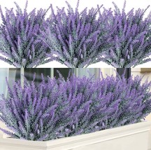 12 Bundles Fake Flowers Artificial Lavender Faux Plastic Purple, Gray Purple - £25.57 GBP