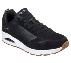 Men&#39;s Skechers Street Uno Stacre Casual Shoes, 52468 /BKW Multi Sizes Black/Whit - £70.36 GBP