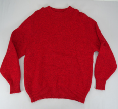 Vintage LL Bean Mens Brick Red Heather Sweater Size L 85% Wool Freeport ... - $27.50