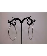 NIB FaithHeart Silver Stainless Steel Hoop Earrings   - £12.98 GBP