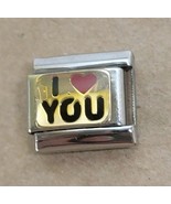 Italian Charm Bracelet Link Love - I Heart You - Stainless Steel 18K Pagoda - $17.15 CAD