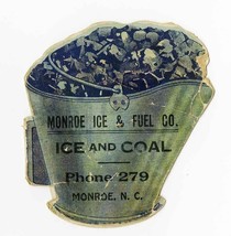 antique DIE CUT COAL BUCKET ICE SEWING NEEDLE HOLDER monroe nc ADVERTISING - £22.64 GBP