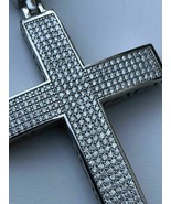 3CT White Moissanite Men’s Real Solid 925 Silver Large Iced Cross Pendant - $333.11 CAD