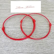 2 SET Cord Friendship Bracelets Love Bracelets Red Ankle Plain THIN Handmade - £3.16 GBP