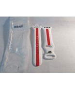 Silicon Watch Band White w/Red Stripe for Apple Watch 38/40/41mm Sport - $5.33 CAD