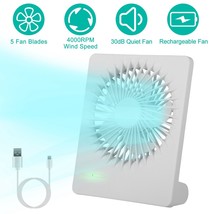 Portable Desk Fan Table Cool Fan Home Office Desktop Fan Quiet USB Recha... - £18.82 GBP