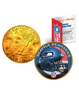 SEATTLE SEAHAWKS NFL 24K Gold Plated IKE Dollar US Coin * OFFICIALLY LIC... - $242.08 MXN