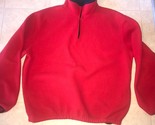 RED HEAD ~ Vtg Men&#39;s Red Fleece Half Zippered Sweater Zip USA Shirt ~ XL - $17.61