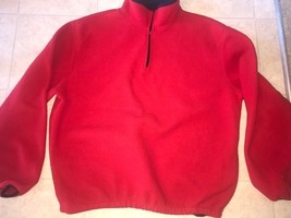RED HEAD ~ Vtg Men&#39;s Red Fleece Half Zippered Sweater Zip USA Shirt ~ XL - £13.85 GBP