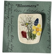 Vintage Handmade Bloomers Floral Pin Pendant Darlene Keith Fletcher Quee... - $14.00