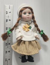 Shamrock Collectables Irish Porcelain Jointed Doll Red Hair braids eyelashes 6.5 - £12.86 GBP