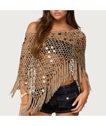 European And American Handmade Sequin-Embroidered Triangle Scarf Shawl Cloak - $15.32