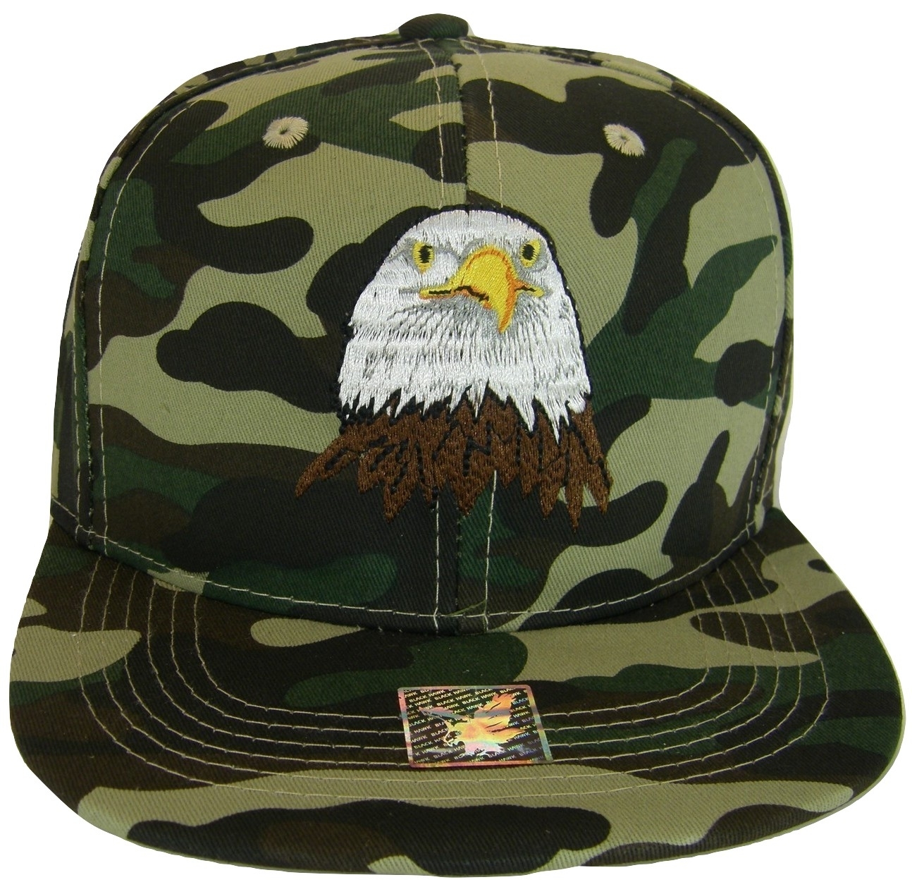 USA Men's Patriotic Eagle & Side Flag Adjustable Snapback Baseball Cap MIL CAMO - $13.95