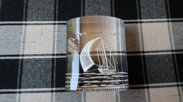 Vintage Acrylic Lucite Carved Sailing Motif Paperweight 2 5/8&quot; - £23.73 GBP