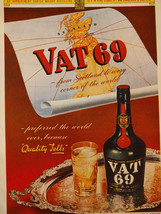 1947 Original Esquire Art Ads Vat 69 Scotch Whiskey Hadley Mens Jewelry - £5.17 GBP