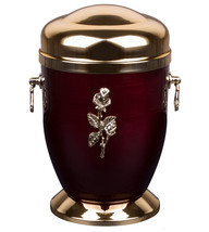 Metal Cremation urn for Adult Unique Memorial Funeral Human Ashes (Rose) - £99.36 GBP+