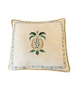 Vtg Fruit Needlepoint Throw Pillow Pineapple Decorative Completed 14.5X13.5 - $26.80