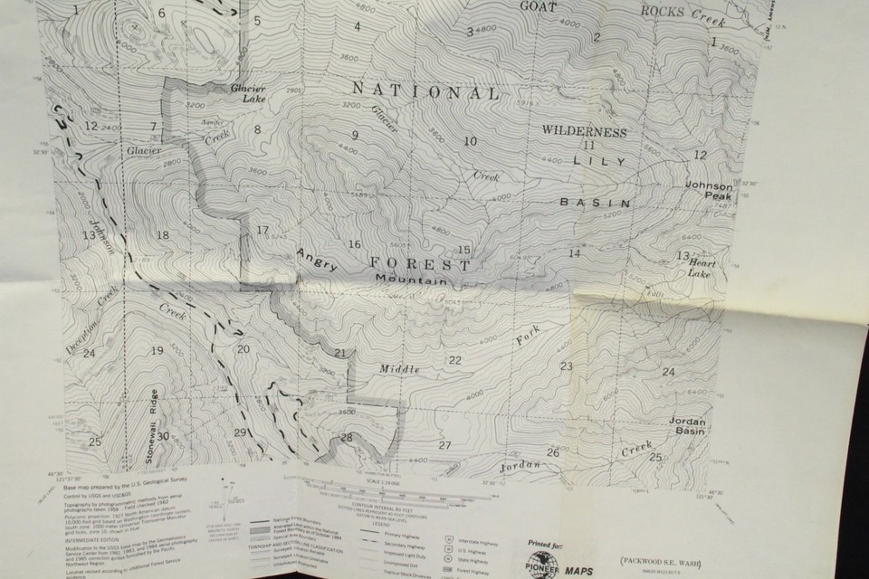 Packwood Lake WA Topographic Map 1985 USDA Forest Service Use 22" x 27" Item image 6