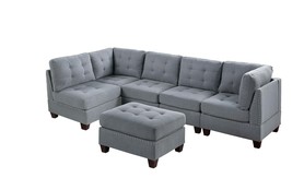 Contemporary Modular Sectional 6Pc Set | Gray Linen - $1,466.99