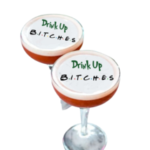 Twelve -2&quot; Edible Cocktail Toppers Drink Up Bitches Girls Night Drink To... - $14.18