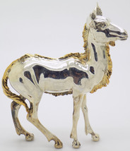 Vintage Italian Handmade Genuine Silver RARE Detailed Large Gilded Goat Figurine - £134.51 GBP