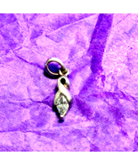 Sterling silver an white sapphire teardrop pendant - €24,93 EUR