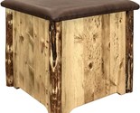 Montana Woodworks Glacier Country Collection Upholstered Ottoman with St... - $401.99