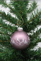 Winter Snow Scene 2-5/8&quot; Matte Glass Ball Christmas Ornament - £7.94 GBP
