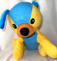 Kelly Toy Plush Animal Dog Puppy Blue Yellow Orange Black 8 Inches Tall - £10.11 GBP