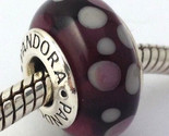 Authentic PANDORA Purple Bubbles Glass Charm 790693 New - $23.74