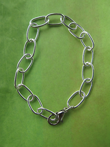 Shiny Silver Elongated Chain Bracelet - £8.97 GBP