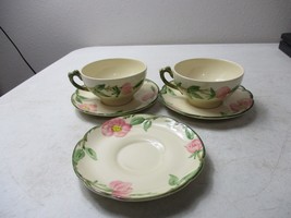 Set of 2 Vintage Franciscan Tea Cups And Saucer Desert Rose Made In USA 4” &amp; 6” - £24.01 GBP