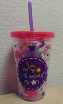 &quot;YOU ARE MY SUN MY MOON AND ALL MY STARS&quot; 10 OZ KIDS TUMBLER CUP W/ STRA... - £6.43 GBP