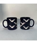 2 Waechtersbach W Germany Ceramic Coffee Mug Cobalt Navy Blue White Seag... - $29.95