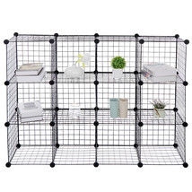12-Cube Storage Shelf Wire Cube Storage Organizer Diy Closet Cabinet Liv... - £54.25 GBP