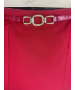 Celine Paris Pencil Skirt Womens Size 48 US 16 Red 100% Wool Gold Chain ... - $196.33 CAD