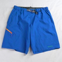 Patagonia Large x 10&quot; 82050 Blue Technical Stretch Lined Belted Mens Shorts - $49.99