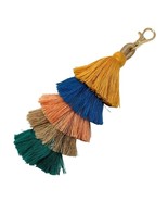 Mustard, Blue, Pink, Tan, Green Cascading Tassels Bag Charm - $301.06 MXN