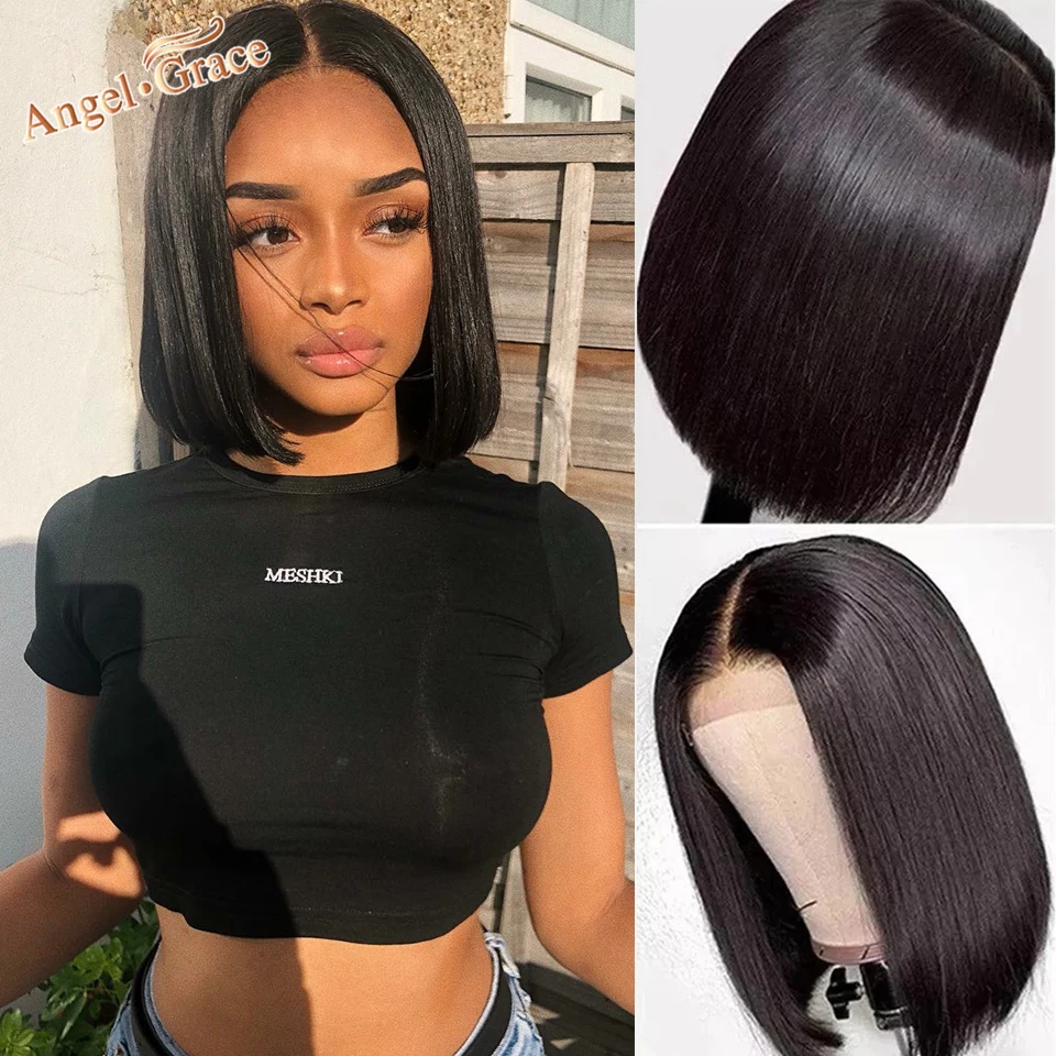 13x4 Lace Frontal Bob Wig Brazilian Straight Hair Natural Hairline 4x4 Lace - £59.43 GBP+