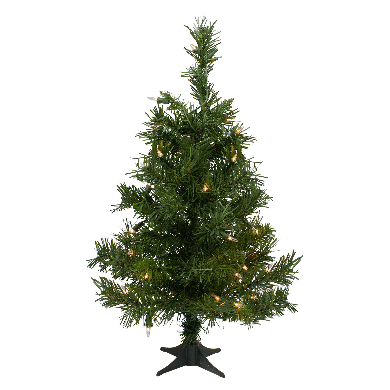 US Seller 2&#39; X 14&quot; Royal Pine Medium Artificial Christmas Tree Clear Lig... - $47.86