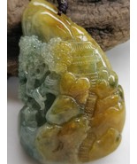 Icy Ice Yellow &amp; Green Jadeite Jade Landscapes Pendant # 51.41g # 257.05... - £1,185.11 GBP
