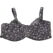 Janina Curved Plus Size 42C (95C) Underwire Bra Gray Purple Embroidery - $323.64 MXN
