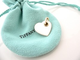 Tiffany &amp; Co 18K Gold Mother of Pearl Heart Charm Pendant for Necklace Bracelet - £780.36 GBP