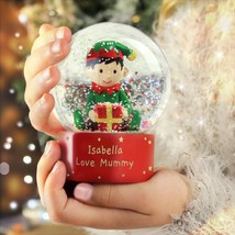 Personalised Any Message Elf Snow Globe - Christmas Globe - Christmas Gi... - $15.99
