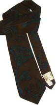 Vintage NEW Guy Laroche Paris Men&#39;s Olive Turquoise Red 100% Silk Necktie NWT - £11.58 GBP