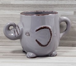 World Market 3D Textured Elephant Gray Ceramic Coffee Mug Cup Trunk Up - £12.01 GBP
