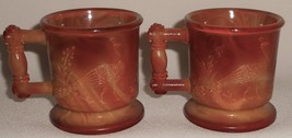 Set (2) Boyd CHOCOLATE SLAG GLASS 2 oz Child Mugs - $554.43 MXN