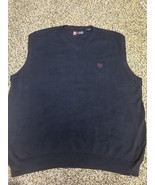 Chaps Sweater Vest Navy Blue - Men&#39;s XL - Golf Preppy Pullover - $11.83