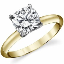 1.10CT Forever One Cushion Moissanite 4-Prong Solitaire Ring 14K Two Tone Gold - £570.75 GBP