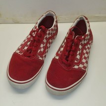 VANS Old School Red White Checkerboard /red stripped sz 7 - £15.73 GBP